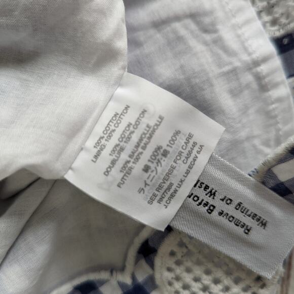 J Crew Blue and White Gingham Flutter Cami Top Sz 8 - Picture 6 of 9